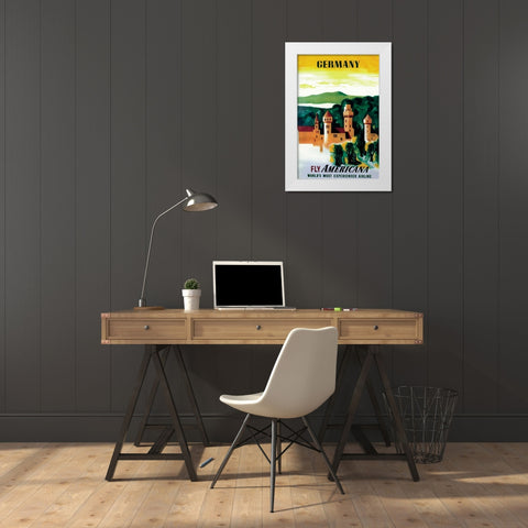 German Castle White Modern Wood Framed Art Print by Unknown