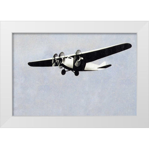 LAPE - Spanish Postal Airlines White Modern Wood Framed Art Print by Unknown