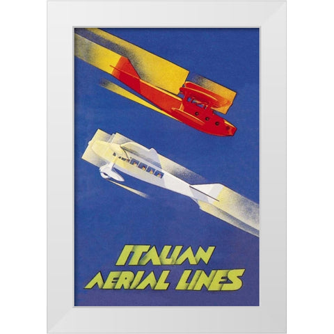 Italian Aerial Lines White Modern Wood Framed Art Print by Di Lazzaro