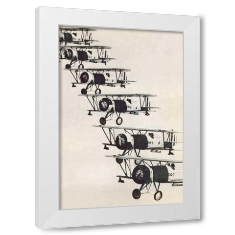 Flying in Formation White Modern Wood Framed Art Print by Unknown