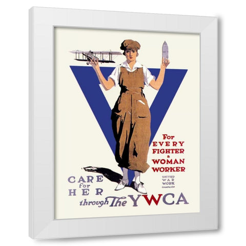 United War Work Campaign White Modern Wood Framed Art Print by Treidler