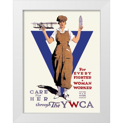 United War Work Campaign White Modern Wood Framed Art Print by Treidler