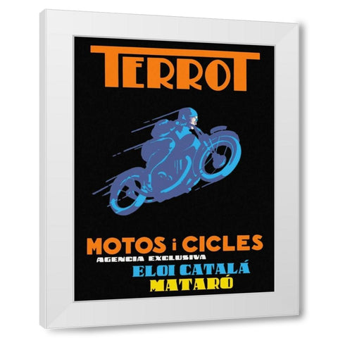 Terrot Motorcycles and Bicycles White Modern Wood Framed Art Print by Unknown