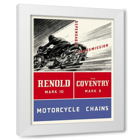 Reynold Mark 10 Motorcycle Chains White Modern Wood Framed Art Print by Unknown