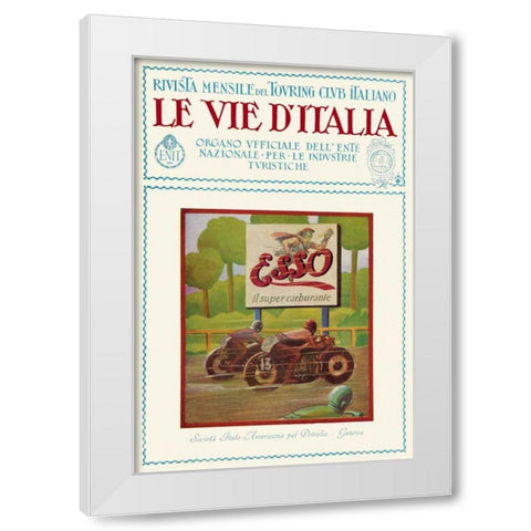 Esso - The Road of Italy White Modern Wood Framed Art Print by Unknown