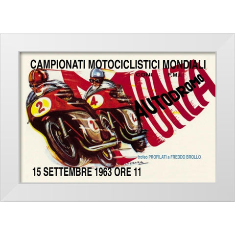 World Motorcycle Championship - 1963 White Modern Wood Framed Art Print by Unknown