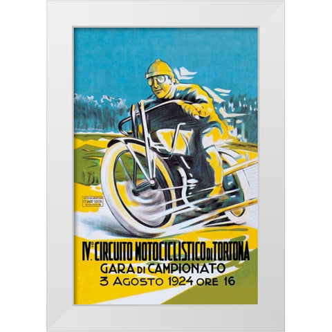 4th Motorcycle Circuit of Tortona White Modern Wood Framed Art Print by Unknown