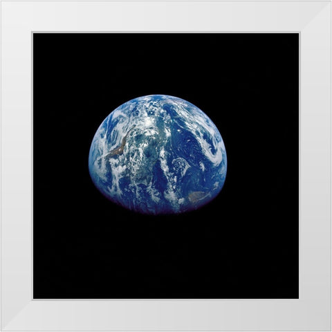 View of Earth from Apollo 15, 1971 White Modern Wood Framed Art Print by NASA