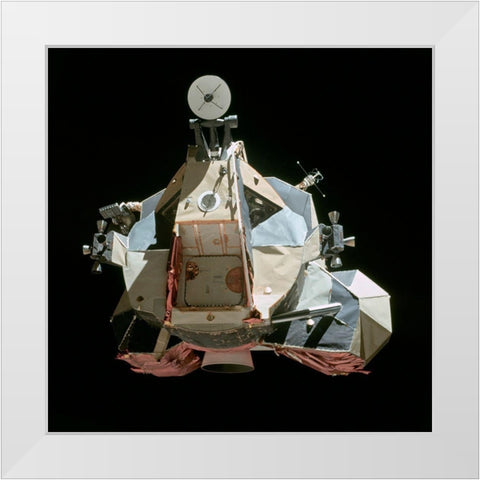 Challenger - the Apollo 17 Lunar Module, 1972 White Modern Wood Framed Art Print by NASA
