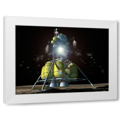 Launch of Lunar Surface Access Module (LSAM), Project Constellation White Modern Wood Framed Art Print by NASA
