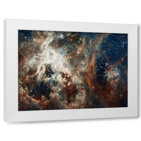 Tarantula Nebula - Compressed Version White Modern Wood Framed Art Print by NASA