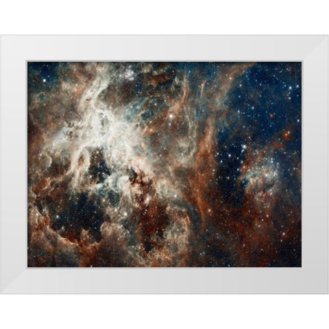 Tarantula Nebula - Compressed Version White Modern Wood Framed Art Print by NASA