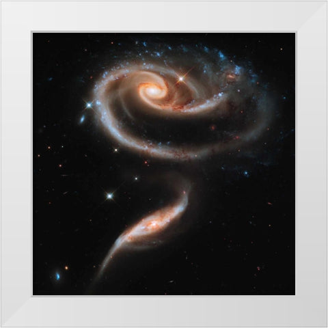 Interacting Galaxies White Modern Wood Framed Art Print by NASA