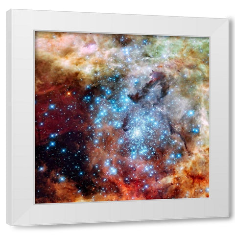 Merging Clusters in 30 Doradus White Modern Wood Framed Art Print by NASA