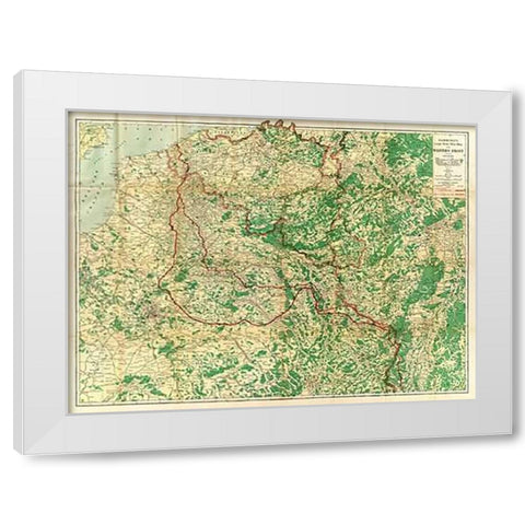 Hammonds Large Scale War Map of the Western Front, 1917 White Modern Wood Framed Art Print by Hammond, C.S.