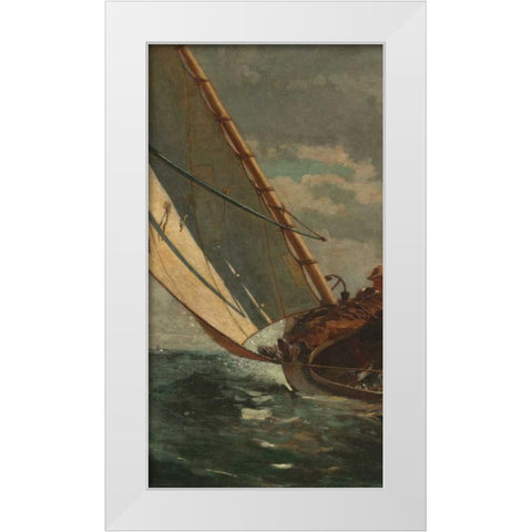 Breezing Up - left White Modern Wood Framed Art Print by Homer, Winslow