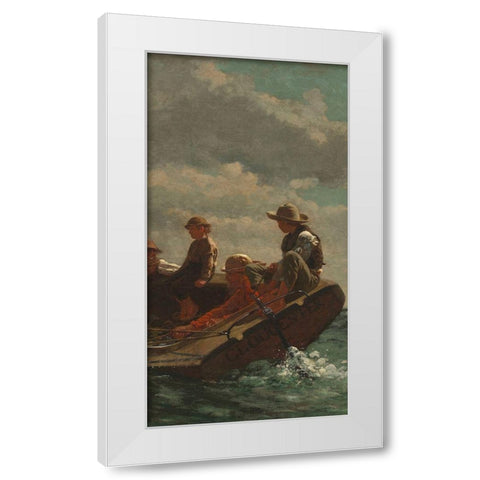 Breezing Up (center) White Modern Wood Framed Art Print by Homer, Winslow