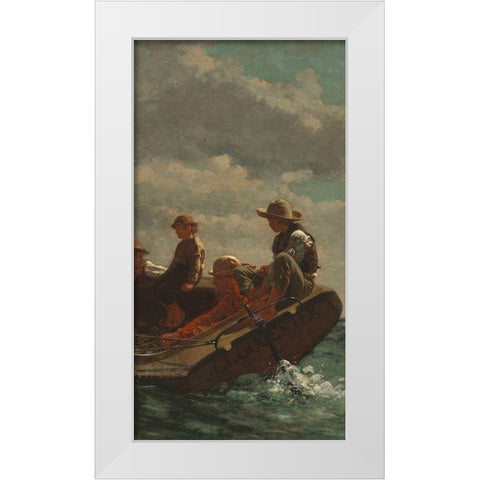 Breezing Up (center) White Modern Wood Framed Art Print by Homer, Winslow