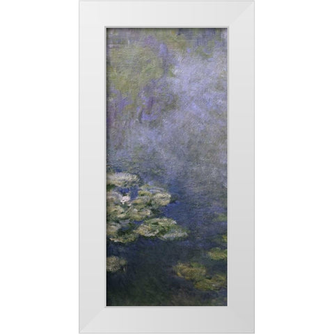 Water Lilies - Nympheas IV - left White Modern Wood Framed Art Print by Monet, Claude
