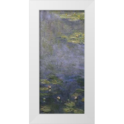 Water Lilies (Nympheas) IV (center) White Modern Wood Framed Art Print by Monet, Claude