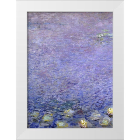 Water Lilies: Morning, c. 1914-26 - left White Modern Wood Framed Art Print by Monet, Claude