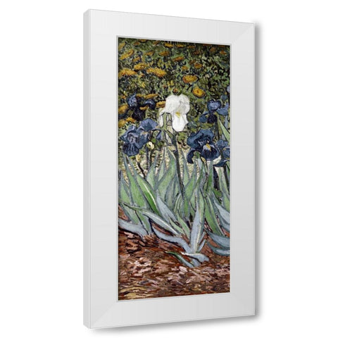 Irises - left White Modern Wood Framed Art Print by Van Gogh, Vincent