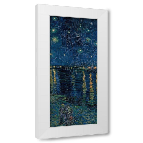 Starlight Over the Rhone (right) White Modern Wood Framed Art Print by Van Gogh, Vincent
