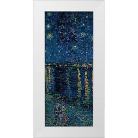 Starlight Over the Rhone (right) White Modern Wood Framed Art Print by Van Gogh, Vincent