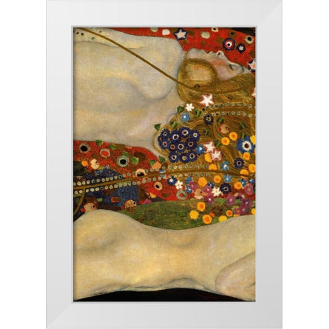 Sea Serpents V - center White Modern Wood Framed Art Print by Klimt, Gustav