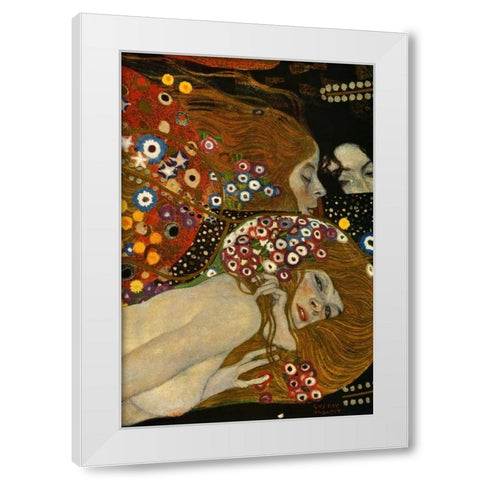 Sea Serpents V - right White Modern Wood Framed Art Print by Klimt, Gustav