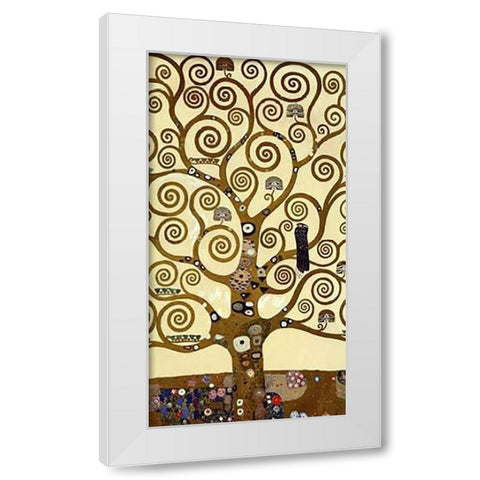 The Stoclet Frieze (center) White Modern Wood Framed Art Print by Klimt, Gustav