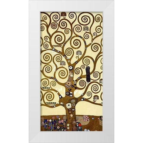 The Stoclet Frieze (center) White Modern Wood Framed Art Print by Klimt, Gustav
