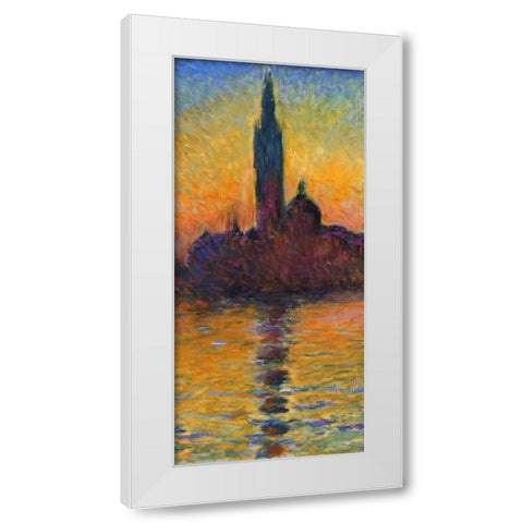 Twilight Venice - left White Modern Wood Framed Art Print by Monet, Claude