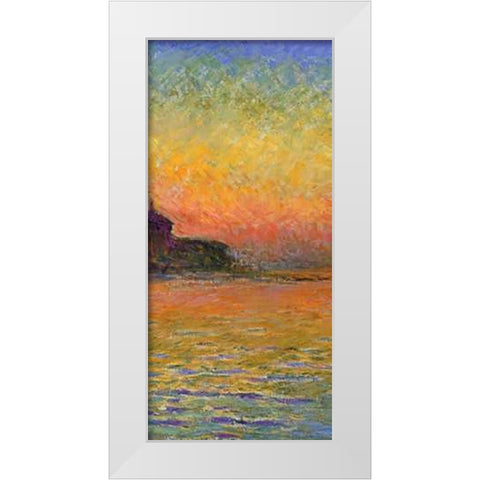 Twilight Venice (center) White Modern Wood Framed Art Print by Monet, Claude