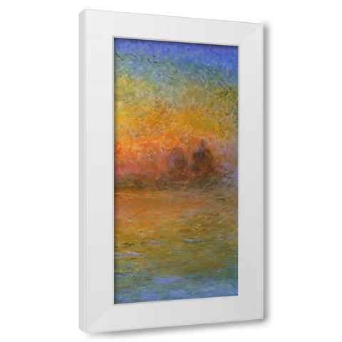 Twilight Venice (right) White Modern Wood Framed Art Print by Monet, Claude