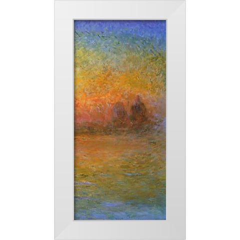 Twilight Venice (right) White Modern Wood Framed Art Print by Monet, Claude