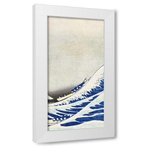 The Great Wave of Kanagawa - right White Modern Wood Framed Art Print by Hokusai