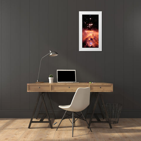 Pismis 24 and NGC 6357 (cropped) White Modern Wood Framed Art Print by NASA