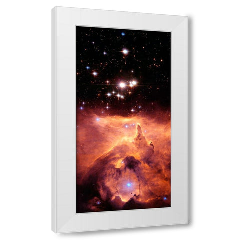 Pismis 24 and NGC 6357 (cropped) White Modern Wood Framed Art Print by NASA