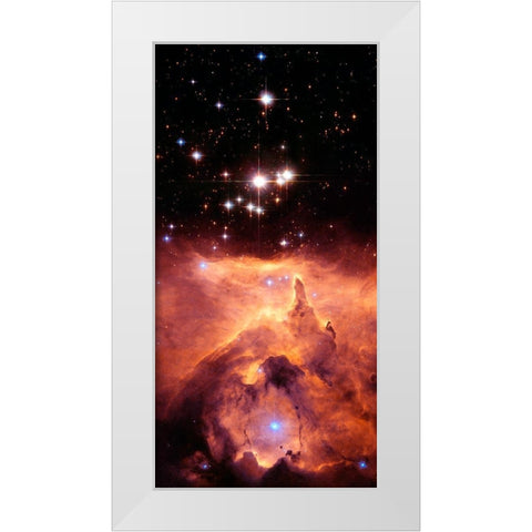 Pismis 24 and NGC 6357 (cropped) White Modern Wood Framed Art Print by NASA