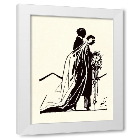 Couple Side by Side Moving Toward a Wedding Ceremony White Modern Wood Framed Art Print by Parrish, Maxfield