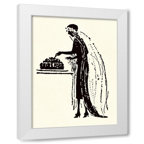 Bride Cuts Her Wedding Cake White Modern Wood Framed Art Print by Parrish, Maxfield