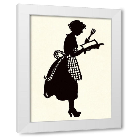 Homemaker Reads a Recipe Book White Modern Wood Framed Art Print by Parrish, Maxfield