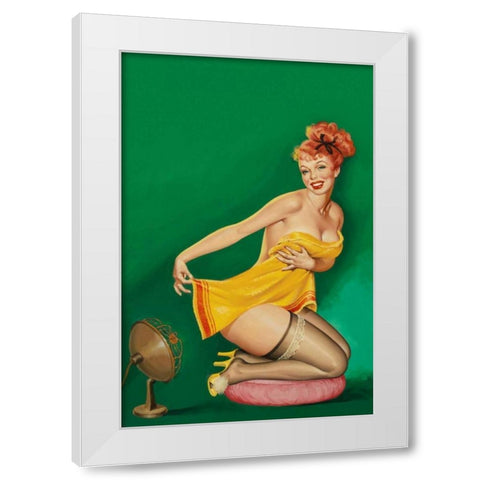 Beauty Parade  Magazine: How to Tickle a Girls Fancy White Modern Wood Framed Art Print by Driben, Peter