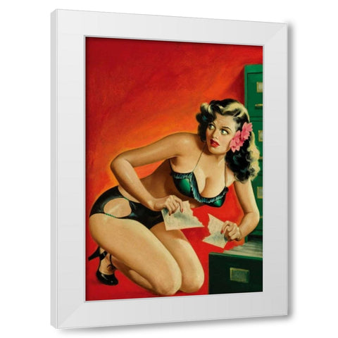 Special Detective Pulp Cover: Evidence White Modern Wood Framed Art Print by Driben, Peter