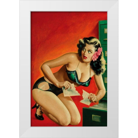Special Detective Pulp Cover: Evidence White Modern Wood Framed Art Print by Driben, Peter