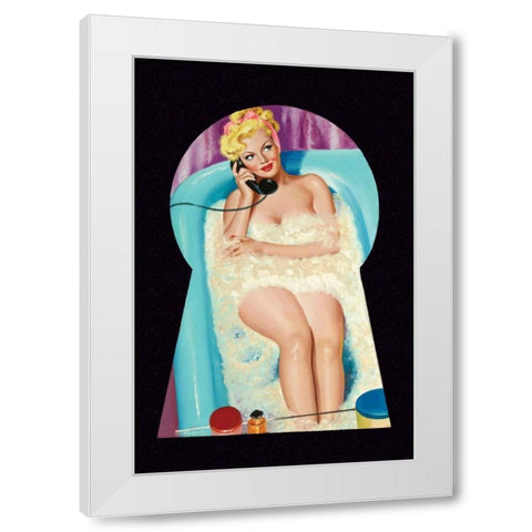 Whisper Magazine: Bubble Bath White Modern Wood Framed Art Print by Driben, Peter