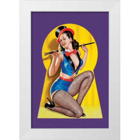 Whisper Magazine: Keyhole Dancer White Modern Wood Framed Art Print by Driben, Peter