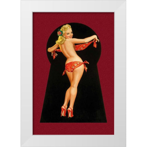 Whisper Magazine: Keyhole Pinup with Bandana White Modern Wood Framed Art Print by Driben, Peter