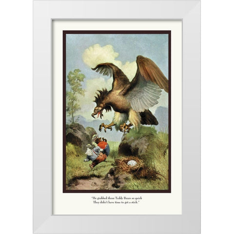 Teddy Roosevelts Bears: Grabbed White Modern Wood Framed Art Print by Culver, R.K.